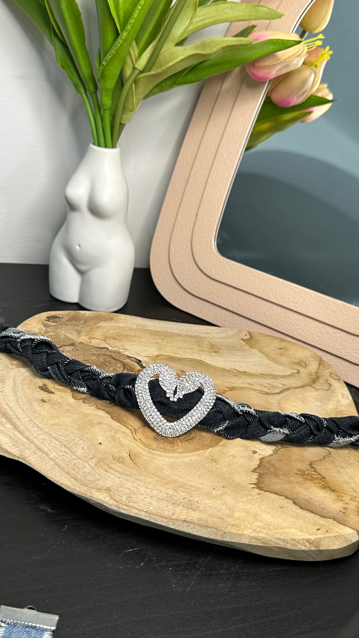 Choker treccia cuore Shine