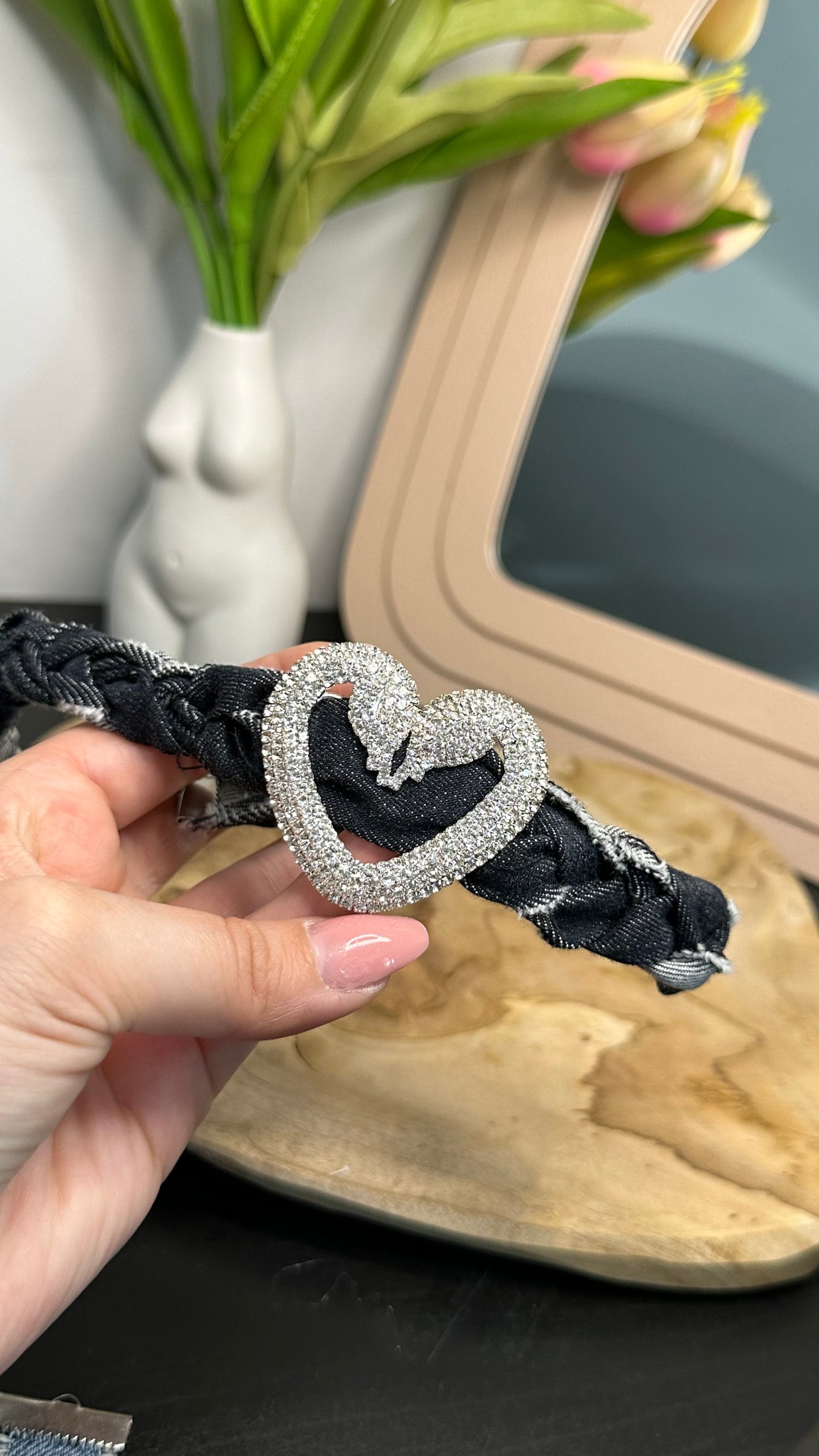 Choker treccia cuore Shine