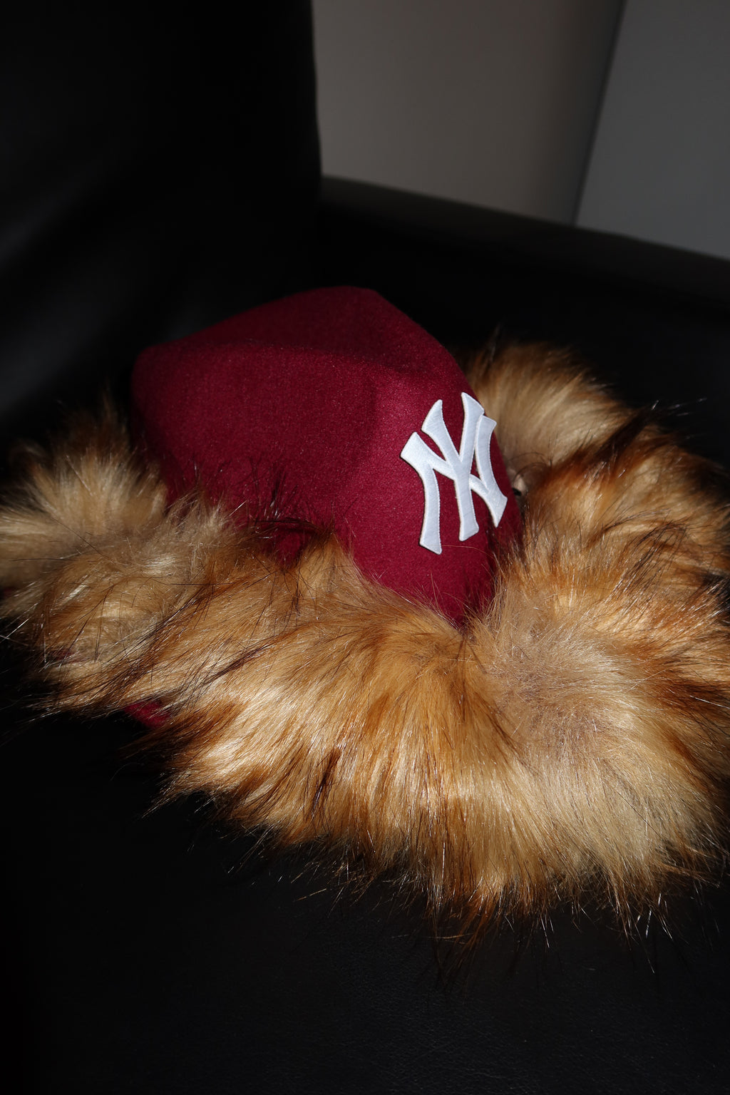 NY iconic fur Burgundy