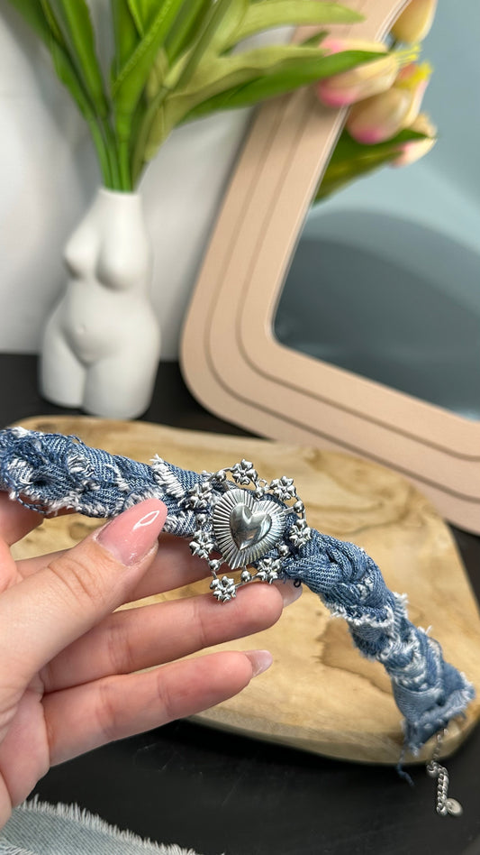 Choker treccia cuore