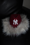 NY iconic fur Burgundy ice