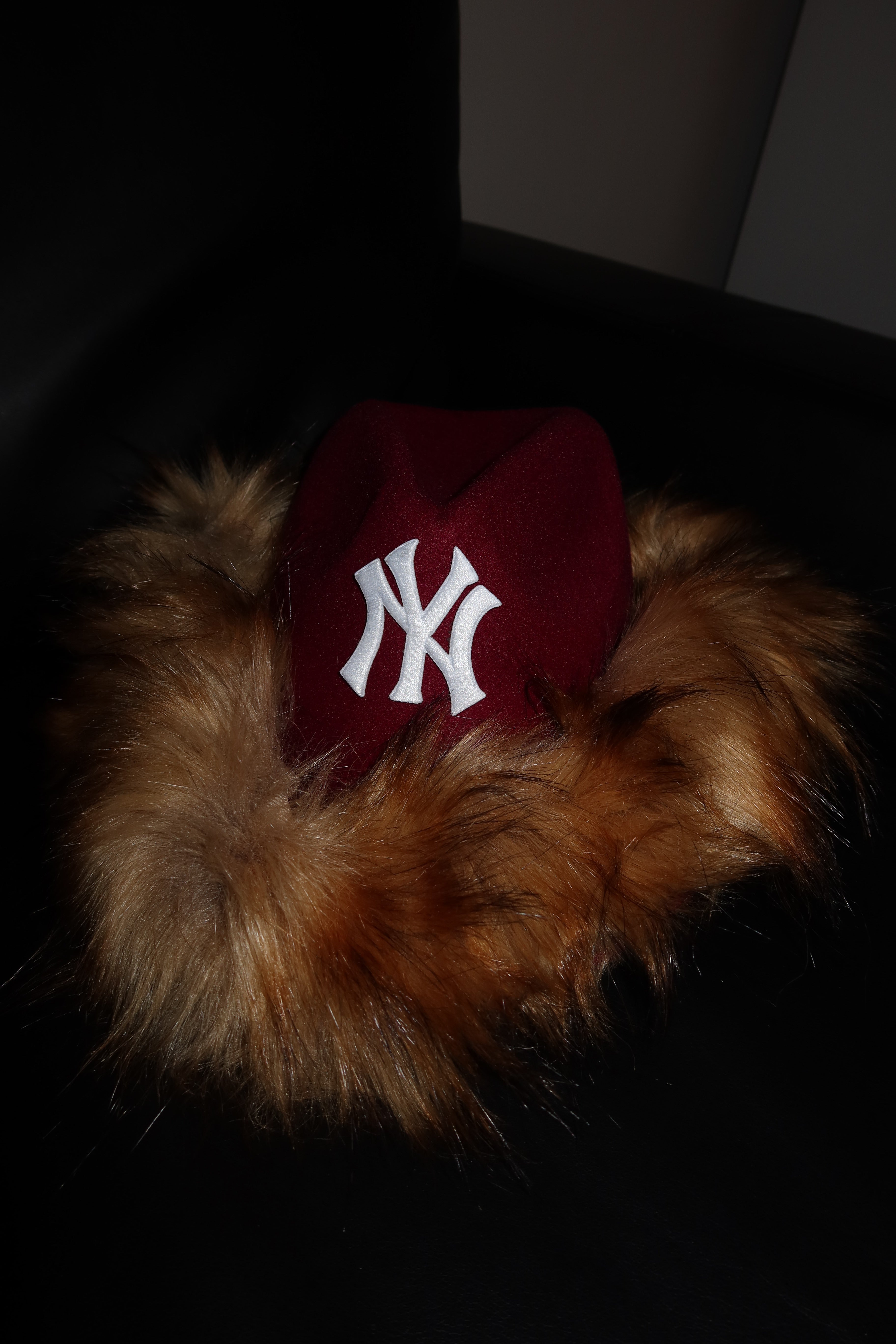 NY iconic fur Burgundy