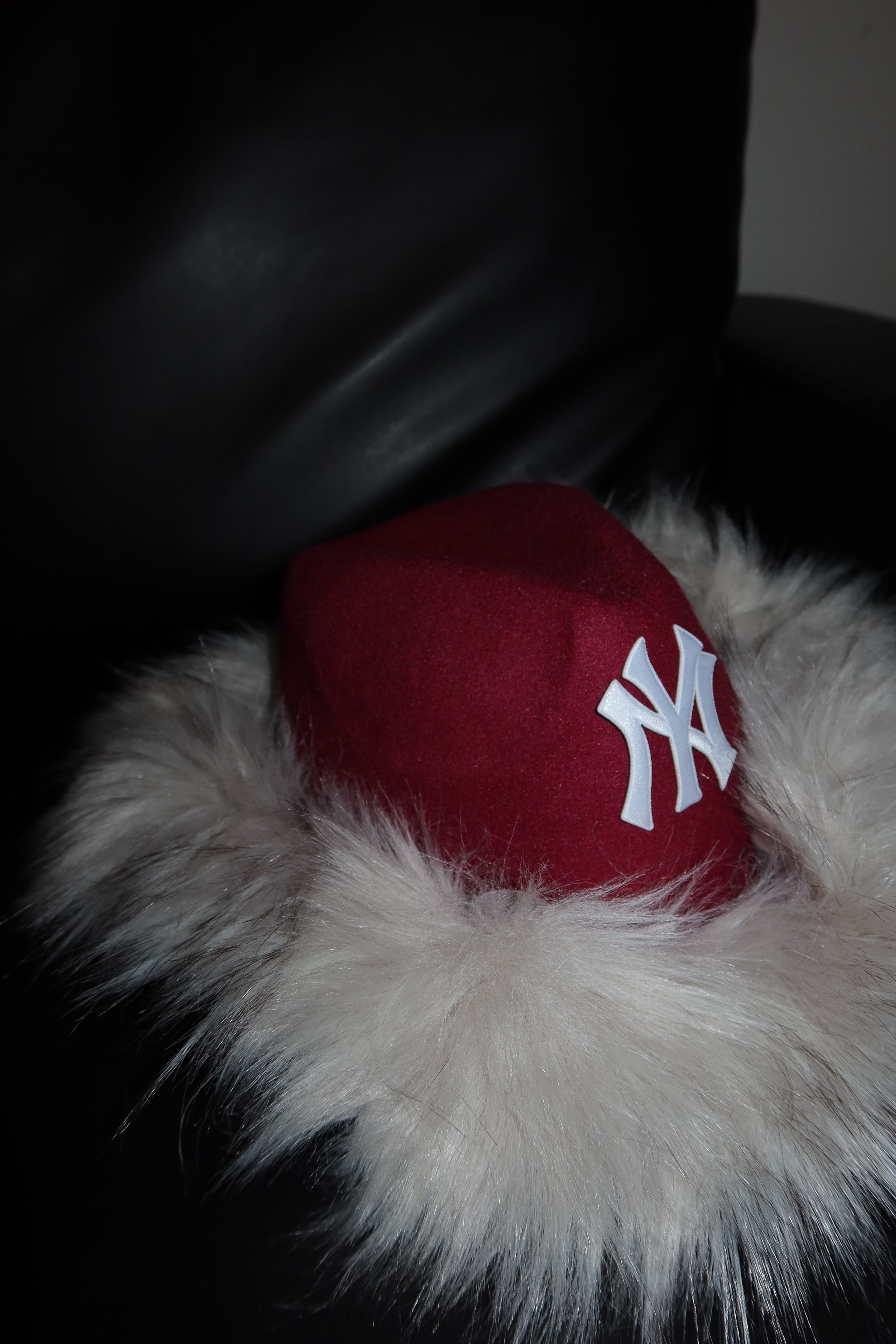 NY iconic fur Burgundy ice